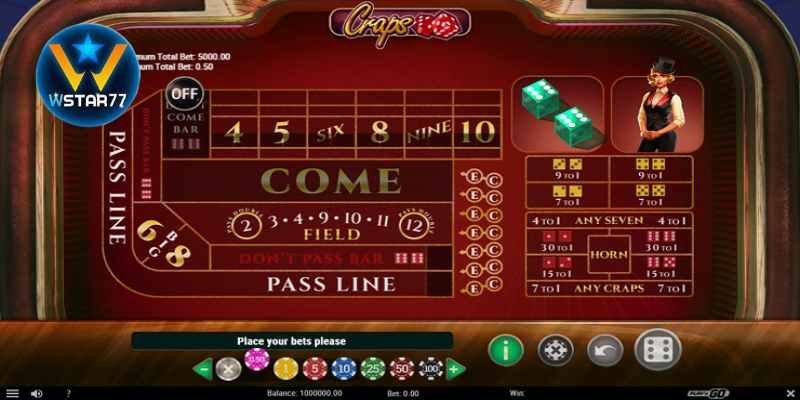 Craps Wstar 777 trò chơi mới mẻ ăn khách