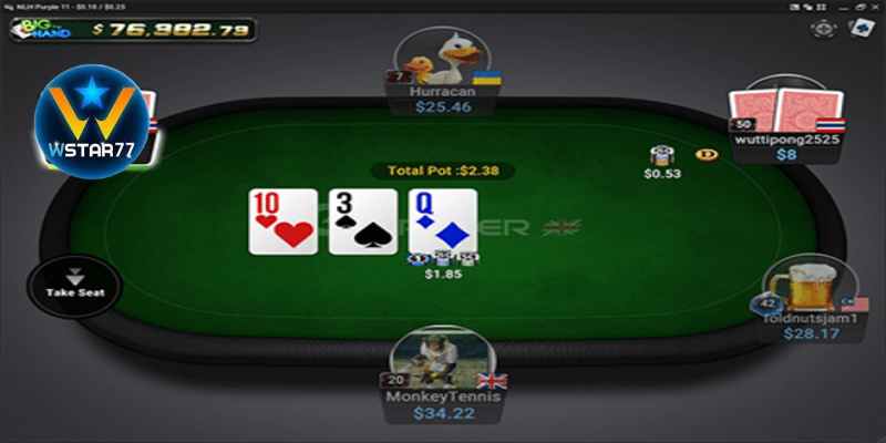 Vòng đánh Poker đầu tiên với 3 lá chung